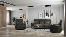 将图片加载到图库查看器,Echo Gray Leather Power Sofa w/Power Adjustable Headrests