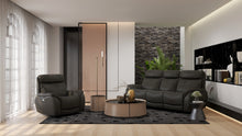 将图片加载到图库查看器,Echo Gray Leather Power Sofa w/Power Adjustable Headrests