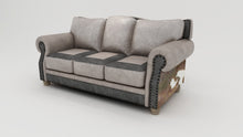 将图片加载到图库查看器,Split Rail 8 Foot 3 Cushion Western Cowhide Sofa