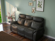 将图片加载到图库查看器，Echo Gray Leather Power Sofa w/Power Adjustable Headrests
